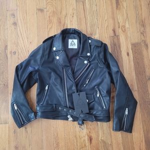 Unif Vegan Cropped Leather Jacket